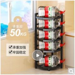 朝暮之家厨房置物架落地锅架多层收纳架子家用放锅夹缝转角储物架家居厨具 【5层100cm高】